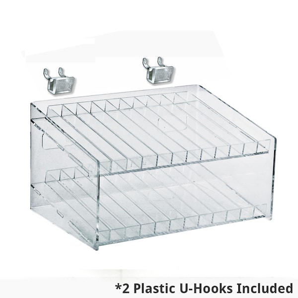 2 Tier 24 Comp. Cosmetic Nail Polish Display 12"W x 8.5"D x 18.5"H